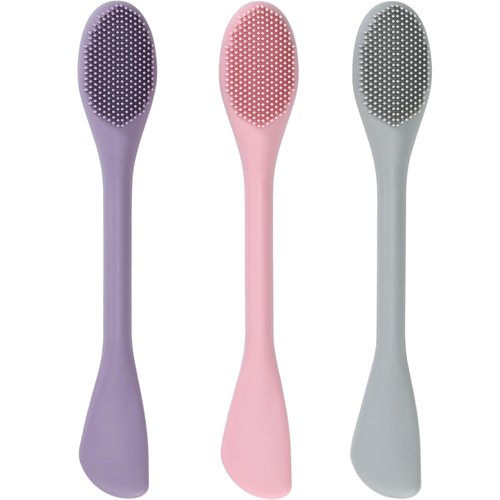 Silicone Face Mask Applicator 3 Packs, Huare Technology Facial Mask Brushes for Mud,Clay,Charcoal Mixed Mask,Soft Makeup Beauty Brush Tools for Apply Cream,Lotion (Pink+Purple+Gray)