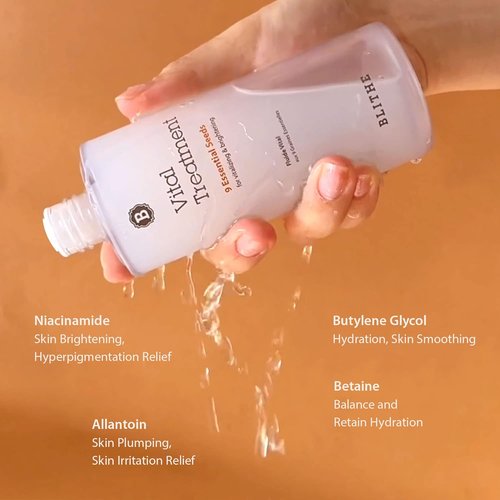 Blithe Vital Treatment Niacinamide Toner - Korean Skin Essence for Oily Skin & Dark Spots | 5 Fl Oz