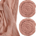 Peach Cheesecloth Table Runner Set - 2 Pieces, 13.1 ft Rustic Boho Decor