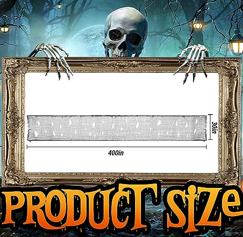 Black Halloween Spooky Cloth - 400x30 Inch Creepy Fabric for Party Decorations