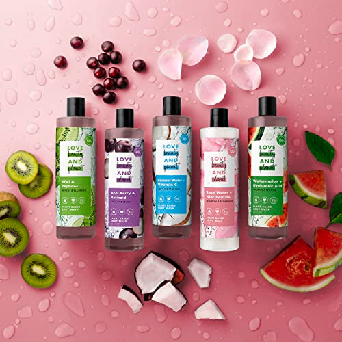 Love Beauty and Planet Plant-Based Body Wash Refresh and Rejuvenate Skin Kiwi and Peptides Made with Plant-Based Cleansers and Skin Care Ingredients, 100% Biodegradable 20 fl oz
