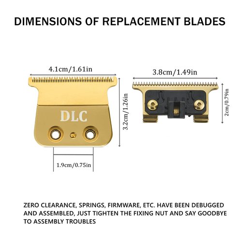 BaBylissPRO Replacement DLC 2.0 Blades - Compatible with FX787 & FX726 Trimmers, Gold Finish