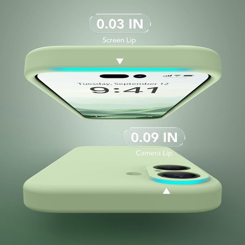 Skiennix Magnetic iPhone 17 Case - Shockproof Silicone with Full Camera Protection | Matcha Color