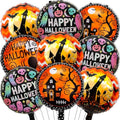 VoVanrola 9PCS Halloween Balloon Set, Ghost Spider Silhouette Foil Balloons - D