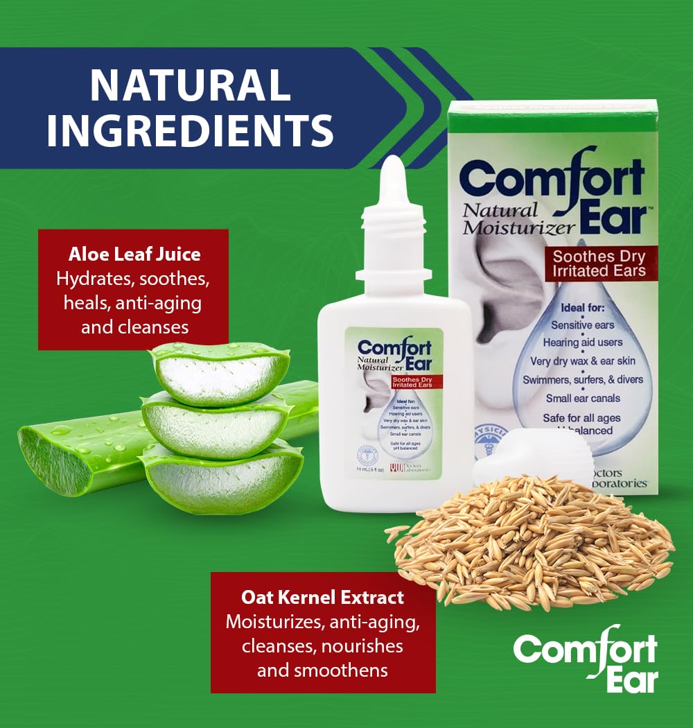 Westone Comfort Ear Natural Ear Drops for Itchy Ears, Ear Ache Drops Adults & Kids | Earwax Aid for Dry Ears | Personal Comfort for Hearing Aid, Swimmers, and Ear Itch Relief for Humans | Pack of 1