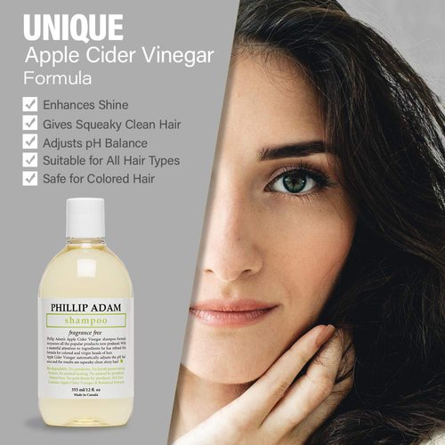 Phillip Adam Fragrance-Free Shampoo - Sulfate & Paraben-Free Formula - pH Balancing for Hair & Scalp - 12 Ounce