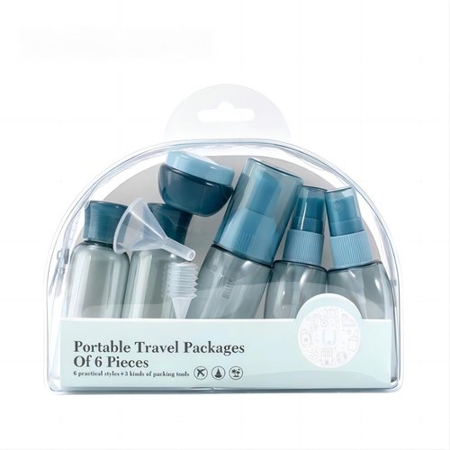 Cracrab Travel Size Spray Bottles TSA Approved Small Mini Containers Accessories 2 oz - Blue, Leakproof, Lightweight