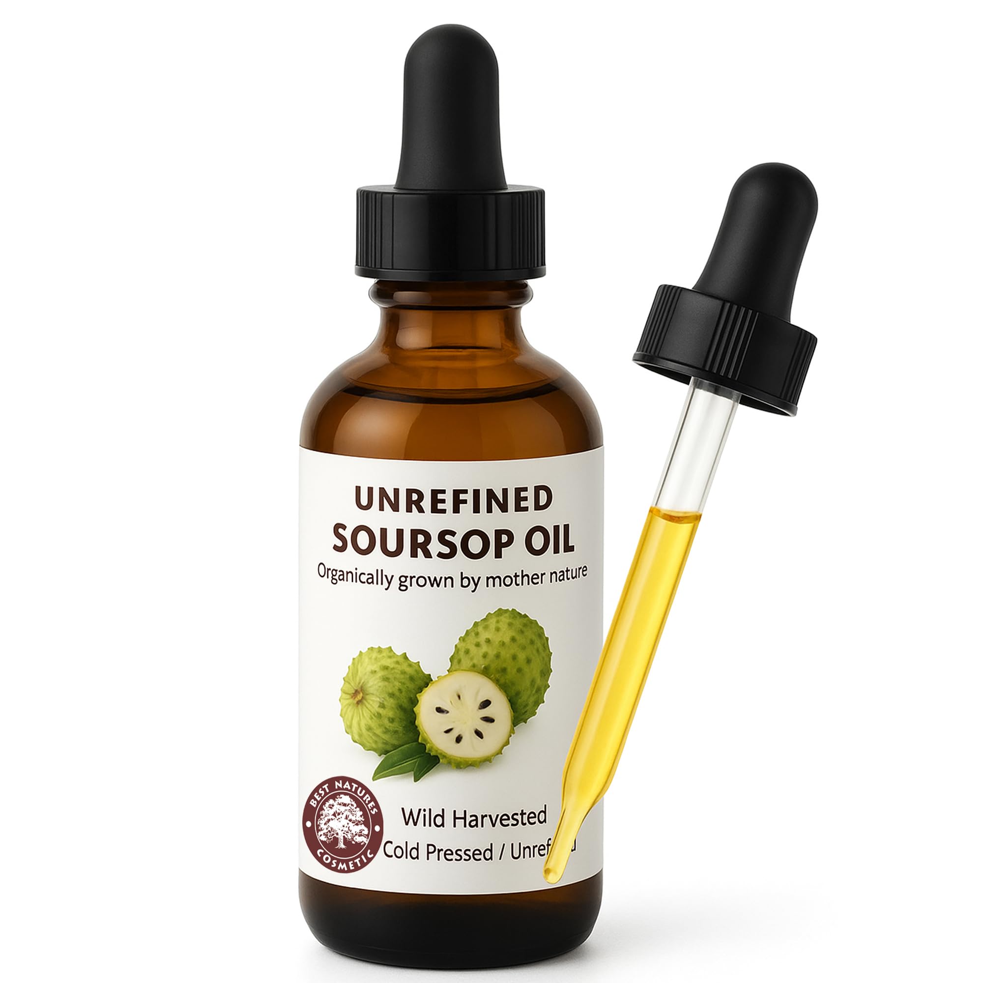 Virgin Soursop Oil (Anona Muricata, Graviola, Guanabana) – 100% Pure, Organic, Cold-Pressed, Unrefined – 1oz - 30ml – Natural Facial Oil & Moisturizer for Dry, Damaged, or Sensitive Skin.