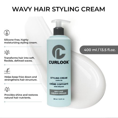 Skiennix Wavy Hair Styling Cream - Silicone-Free Formula for Soft, Flexible Waves - 400ml
