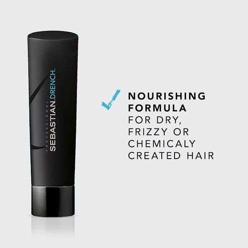 Sebastian Professional Drench Shampoo - Deep Moisturizing Formula for Dry, Frizzy & Chemically Treated Hair