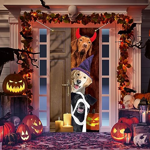Halloween Dog Door Banner Decor - Trick or Treat Party Backdrop