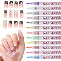 12 Colors Nail Art Pens Set, 2026 New Nail Marker, 0.7mm Quick-Drying Waterproof Polish Pens with Dotting Liner,Nail Art Tools for Graffiti Dotting Drawing Painting Point Liner DIY (1 Set)