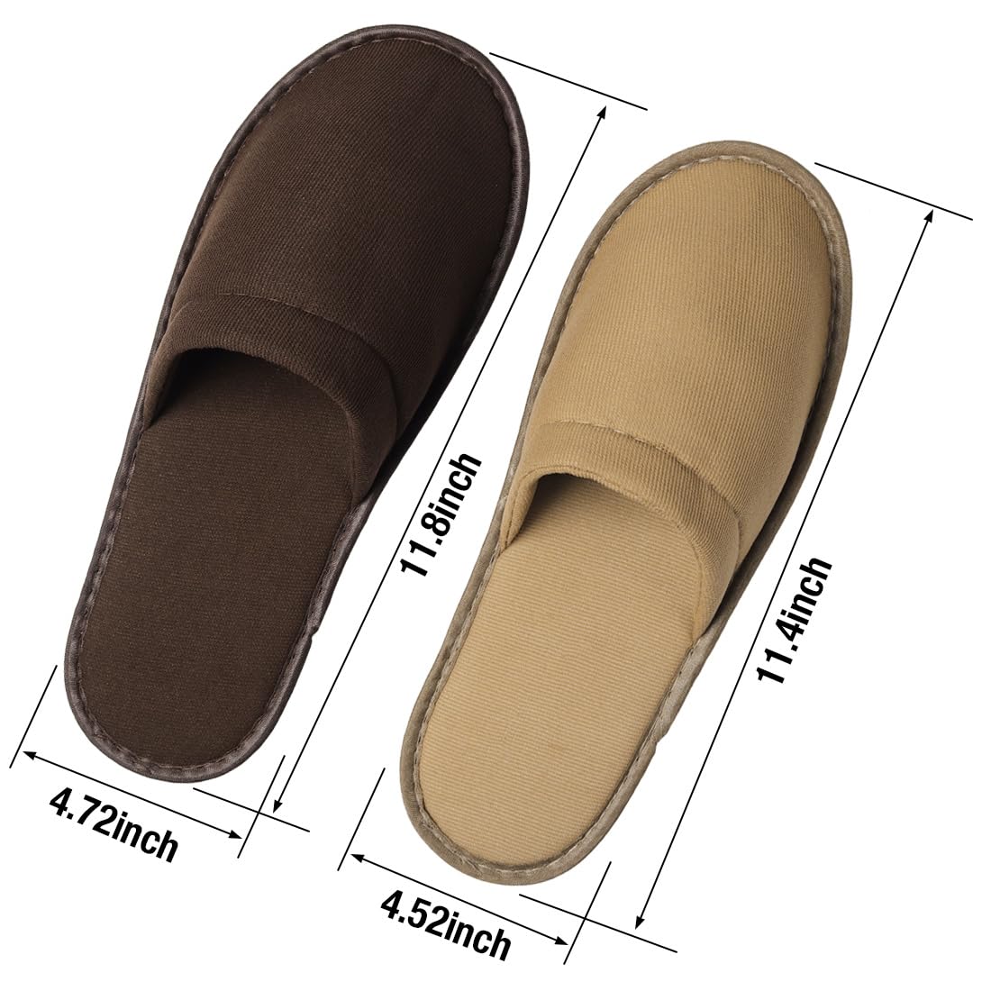 Yeios 20 Pairs Disposable Slippers for Guests Hotel Slippers Bulk Spa Slippers Closed Toe House Slipper Bulk for Adult for Men and Women Coffee