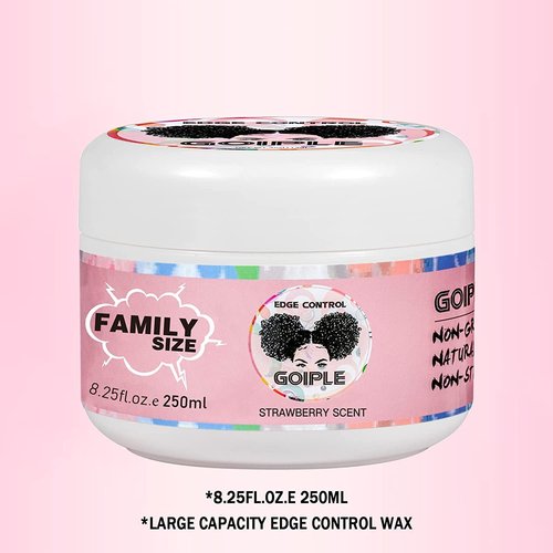 Goiple Edge Control Wax - 8.25 OZ Non-Greasy Hair Gel for All Hair Types | Extra Strong Hold, No Flaking