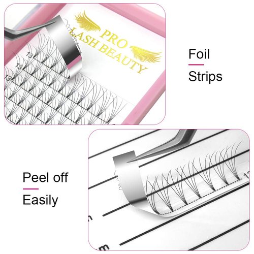 Premade Fans Eyelash Extensions 4D-D-0.10-16 Short Stem Premade Volume Eyelash Extensions .07 .10 C D Curl Pre made Lash Fans 9 to 20 mm Volume Lash Extensions (4D-D-0.10,16mm)
