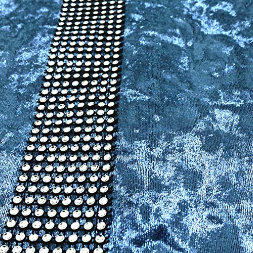 Light Blue Sequin Rhinestone Table Runner 13x84 Inches for Elegant Party Decor