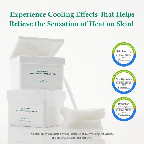Dr.Althea StretchFit Calming Pad | Soothing Relief Face Mask with Centella Asiatica Extract | Hydration Sheet Mask with Panthenol | Korean Vegan Skincare (Pack of 50)