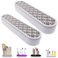 GDFYMI 2Pcs Grey Silicone Makeup Brush Holder Stand Makeup Brush Storage Make Up Brushes Holder Organizer for Painting Pen Brushes Nail Clippers Drill Pens Ruler Sewing Craft Tools