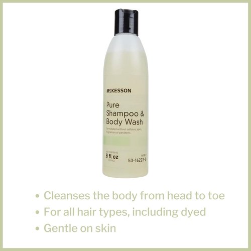 McKesson Pure Shampoo & Body Wash - Sulfate & Paraben Free, Unscented, 8 oz | Gentle Cleansing Formula