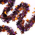 Purple Halloween Tinsel Garland 33ft Glitter Maple Decor for Home & Party