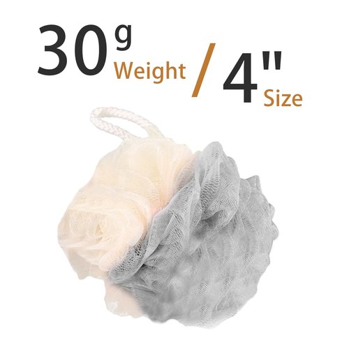 BEAGERUO 20 Pack Travel Loofah Individually Wrapped, Small Loofah Shower Puff, 30g Mini Bath Sponge Pouf Ball Body Sponges for Shower, Multicolor