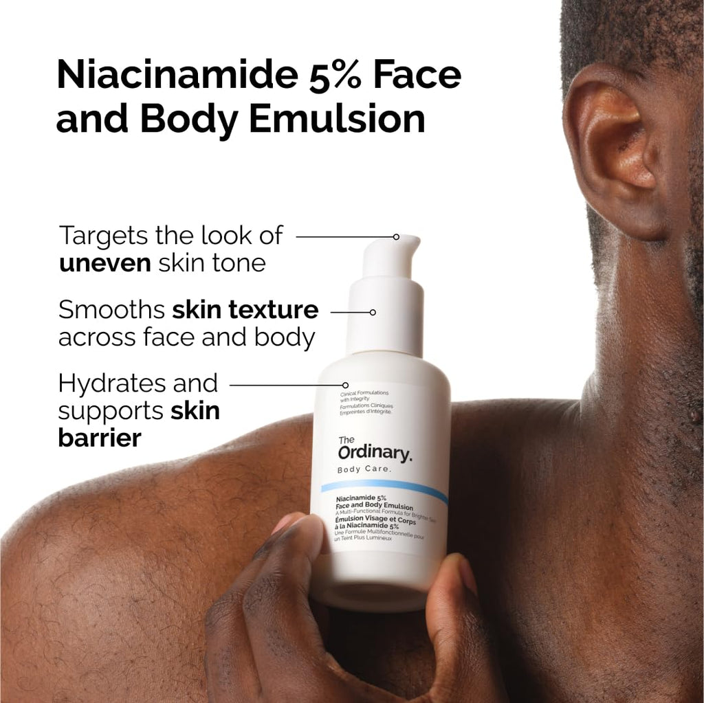 The Ordinary Daily Skincare Set - Niacinamide 5% Face & Body Emulsion, Moisturizing Lotion & Hyaluronic Acid
