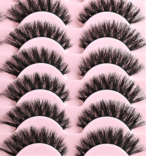 False Eyelashes Natural Cat Eye Wispy Fluffy Strip Lashes - Volume Cluster