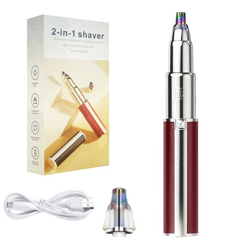 Nizzarra epilator Portable Nose Hair for Women and Compact Nose Trimmer and Eyebrow Trimmer for Women (Red)