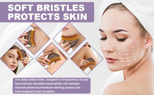 2pcs New Lymph Contour Facial Brush, Facial Lymphatic Drainage Massager, for improving Skin Luster, Facial Dryness Brush, can Relieve Fatigue, Enhance Temperament and Shape the face
