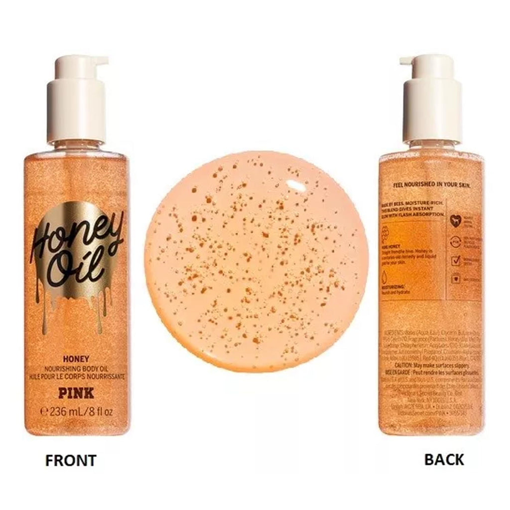 Victoria's Secret Pink Honey Body Oil - Soothing Hydration | 8 oz. Natural Moisturizer