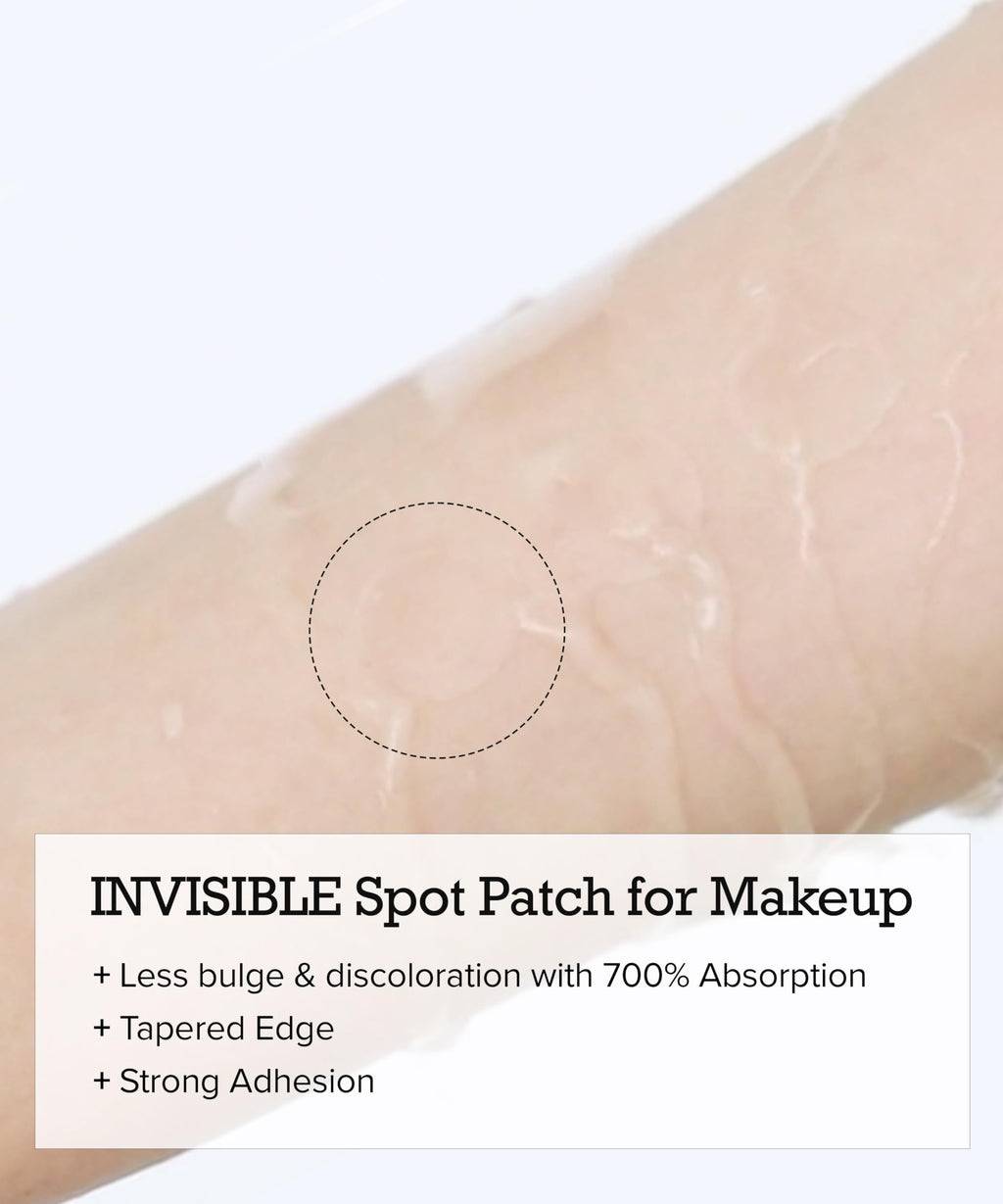 Zit Patches for Face - Invisible Spot Clear Pimple Patches - Fast Acting Thin Hydrocolloid Acne Dots Breakouts Treatment - Stickers Blemish Cover for Makeup Tea Tree, CICA, Madecassoside Waterproof