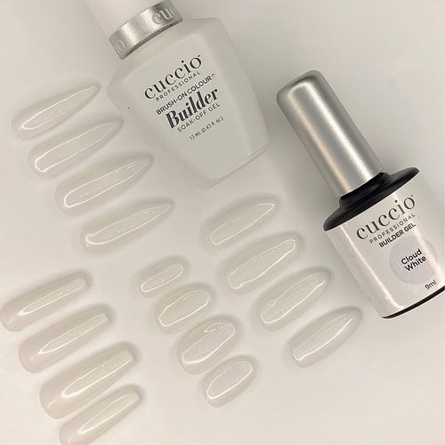 Cuccio Pro Brush-On Colour Builder Soak Off Gel - LED and UV Self-Leveling Lightweight Formula - Camouflages Re-Growth and Corrects Uneven Nail Beds - Base Coat - Cloud White - 0.43 oz