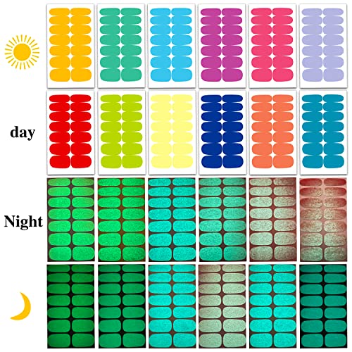 Luminous Self-Adhesive Nail Polish Strips - Bright Color Full Nail Wraps with Nail File - Variation: Luminous
