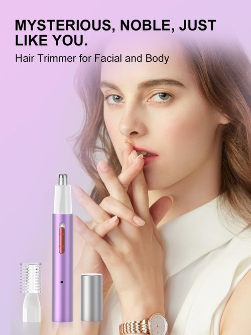 Ginity LED Display Ear and Nose Hair Trimmer Clipper for Men Women,Upgrade Rechargeable 2 in 1 Professional Painless Eyebrow & Facial Hair Trimmer with Powerful Motor and Dual-Edge Blades