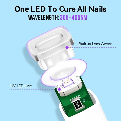Makartt Handheld UV Nail Lamp, Mini Cordless Flash Cure Nail Light for Gel Nail Polish & Nail Glue, Rechargeable USB UV Light Fast Drying with LCD Display, Portable DIY Nail Art Gift, Home Salon Use