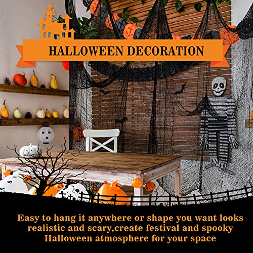 5-Pack Halloween Creepy Cloth Black 30x72 Inch Spooky Decoration Fabric for Indoor Outdoor Use - Pack of 3
