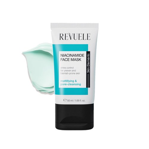 Revuele Niacinamide Face Mask - Pore Minimizing Clay Formula with Zinc & Vitamin B3 - Vegan Skincare for Blemish-Prone Skin, 1.69 fl. oz.