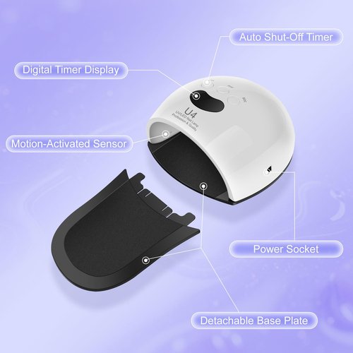 UV LED Nail Lamp,2 in 1 48W Nail Dryer for Gel Nail Polish UV Light,Machine Nail Art Tools for Hand Feet,30 LEDs with 3 Timer Settings for Salon and Home