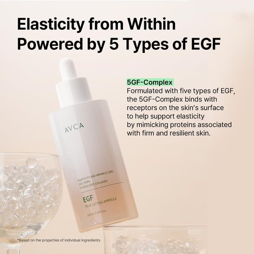 AVCA EGF & PDRN Lifting Serum 100ml(3.38 fl. oz) – Firming & Elasticity Support with Hydrolyzed Collagen + Panthenol, Improves Look of Fine Lines, K-Beauty