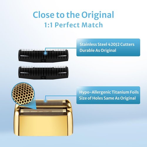 FXFS2 Foil Shaver Replacement Foil - Compatible with Babyliss FXFS2 | Gold Color, 2-Pack