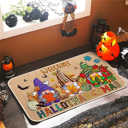 Halloween Gnome Doormat with Dwarf Pattern – Spooky Fall Entryway Rug