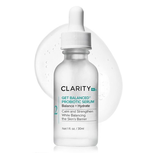 ClarityRx Probiotic Hydrating Face Serum - Plant-Based Skin Balancing Treatment with Hyaluronic Acid for Normal & Aging Skin