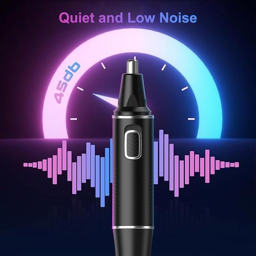 AREYZIN Nose Hair Trimmer for Men,Rechargeable Ear and Nose Trimmer,2 in 1 Painless Professional Eyebrow & Facial Hair Trimmer with IPX7 Waterproof Dual Edge Blades (Black)