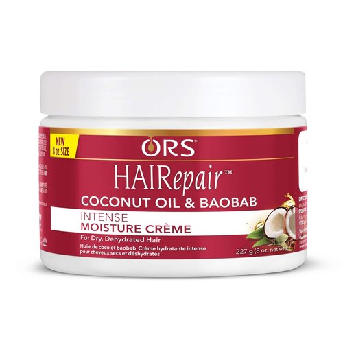 ORS HAIRepair Coconut Oil & Baobab Intense Moisture Crème - Nourishing Hydration for Dry Hair | 8 Ounces