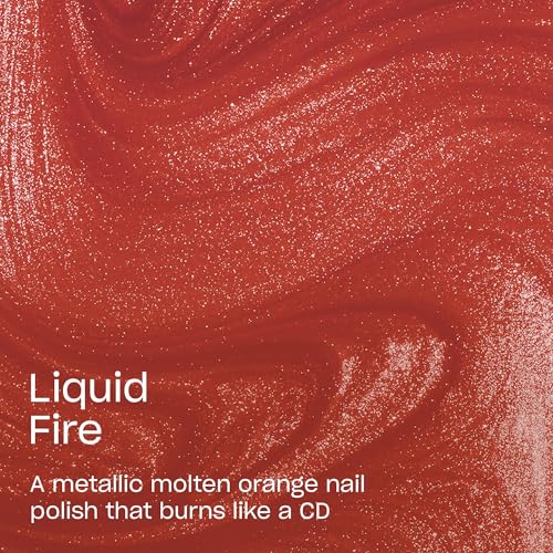 OPI Liquid Fire Opaque Bright Orange Metallic Nail Polish – Long Lasting, Chip Resistant