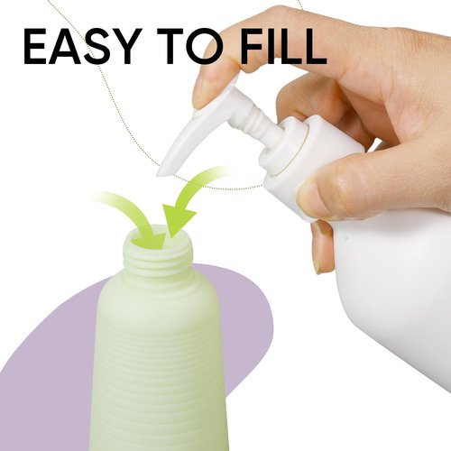ASEVAT Plastic Pump Bottle13.5 oz Empty Shampoo Pump Bottles Dispenser 3 Pack Portable Hand Soap Dispenser Leak Proof Empty Travel Shampoo Bottle Shampoo and Conditioner Dispenser