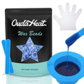 2lb Hard Wax Beads, Stripless Wax Bead for Sensitive Skin, Professional Brazilian Waxing Beads, Bikini, Body, Face, Legs, Back, Chest, Coarse Hair Removal, At-Home Salon, 1 Silicone Pot and 5 Sticks