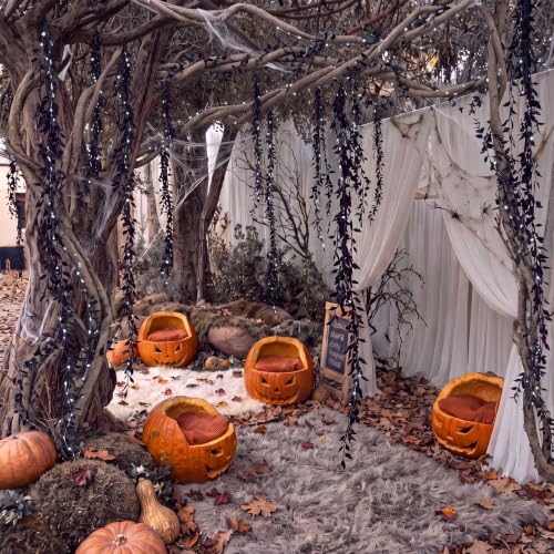Halloween Tree Decorations Black Willow Vine Garland Set - Spooky Decor