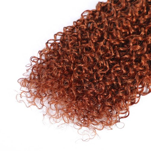 Color 33 Bundles Human Hair Auburn Kinky Curly Bundles 12 12 12 Inch Huxowax Peruvian Virgin Remy Hair Extensions Double Weft Copper Red Kinky Curly Bundle