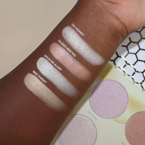Beauty Bakerie Highlighter Makeup Palette for Women, Blendable Highly Pigment Contour Palette for Natural Glow, Powder Makeup for Face & Cheek, 4 Shimmer Shades, Milk & Honey